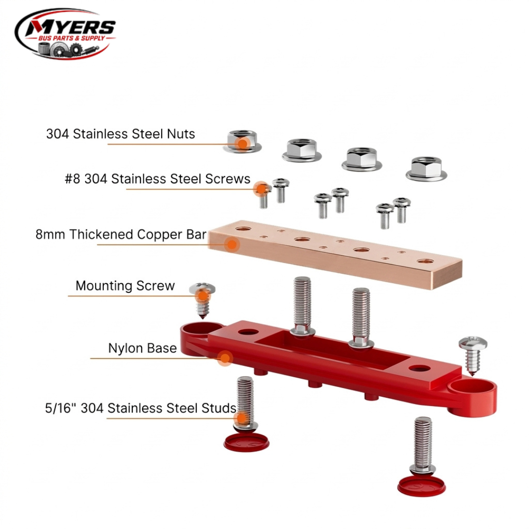 Myers Bus Parts 12V bus bar terminal block