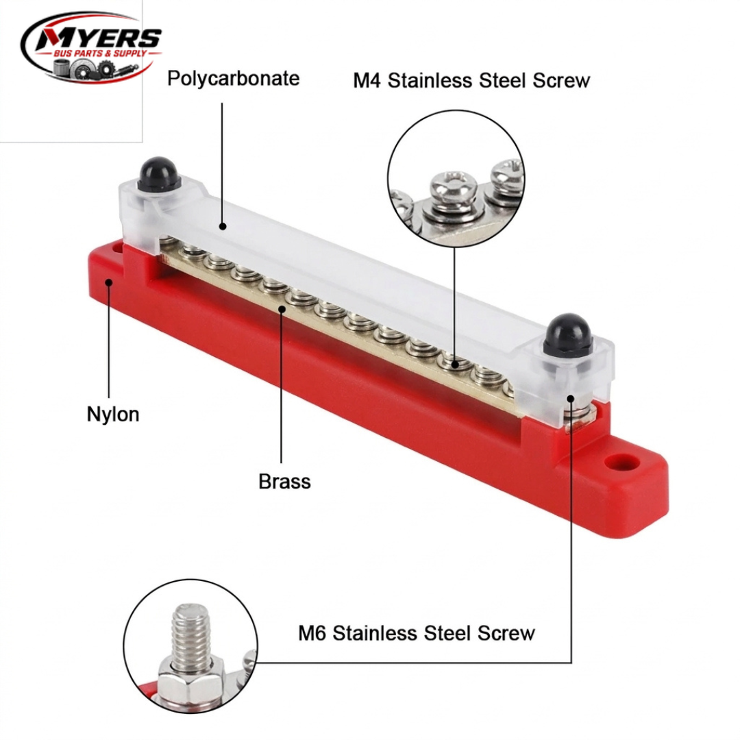 Myers Bus Parts 150A M6 bus bar power distribution block