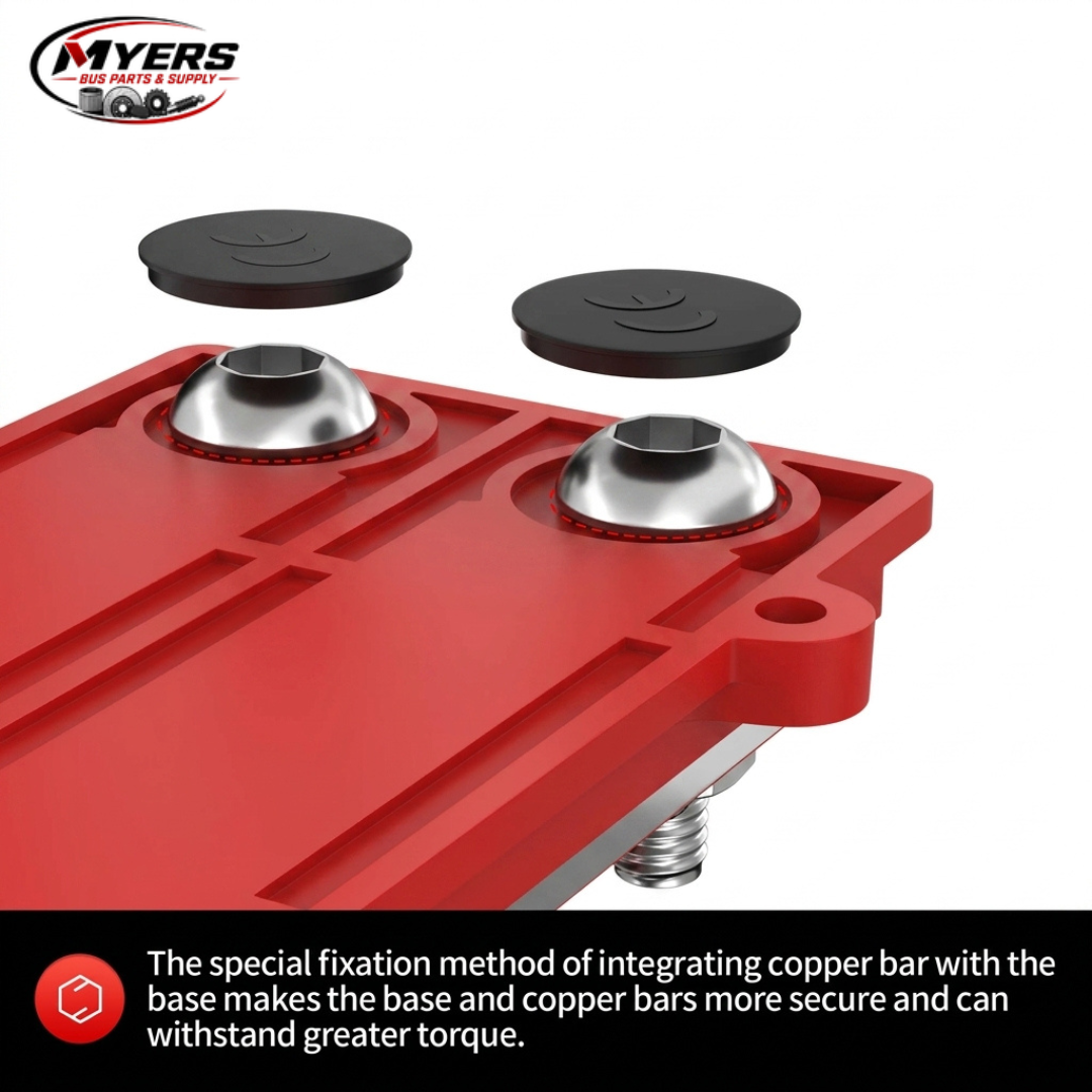 Myers Bus Parts battery bus bar with 12 terminal studs